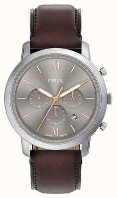 Fossil Neutra Chronograph (44mm) Grey Dial / Brown Leather Strap FS6129