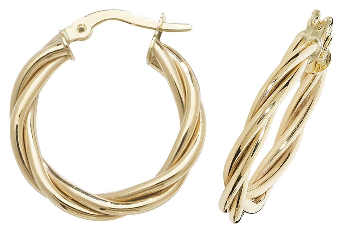 James Moore & Co 9ct Yellow Gold 10mm Hoop Earrings ER1006- Jewellery