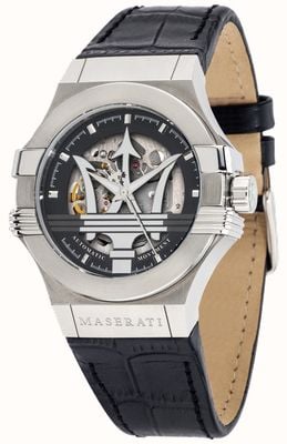 Maserati Potência | automático | pulseira de couro preto R8821108038
