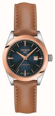 Tissot T-My Lady Automatic 18K Gold Blue Sunray Dial T9300074604100