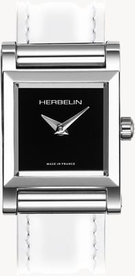 Herbelin Antarès-Uhrengehäuse – schwarzes Zifferblatt / Edelstahl – nur Gehäuse H17144AP04