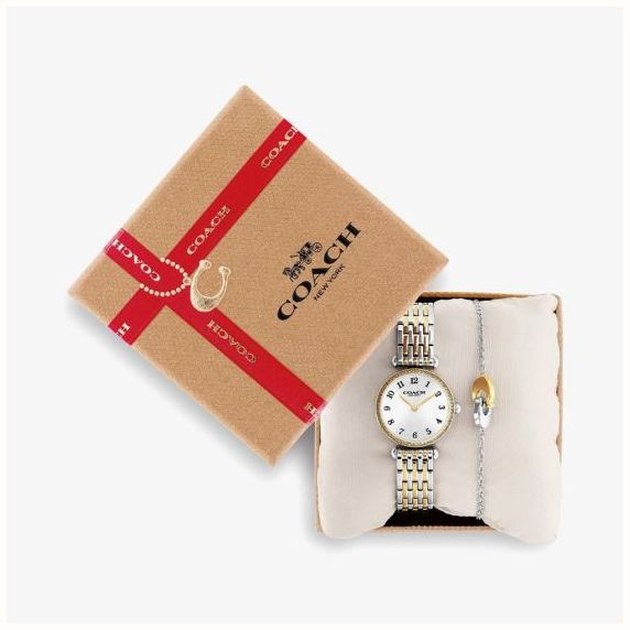 Coach Ladies Cary White Dial Two Tone Bracelet Watch & Two Tone C Bracelet Gift Set 14000140 - alternate view 2