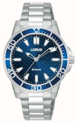Lorus Sport al quarzo 100 m (34 mm) quadrante blu scuro/acciaio inossidabile RG249VX9