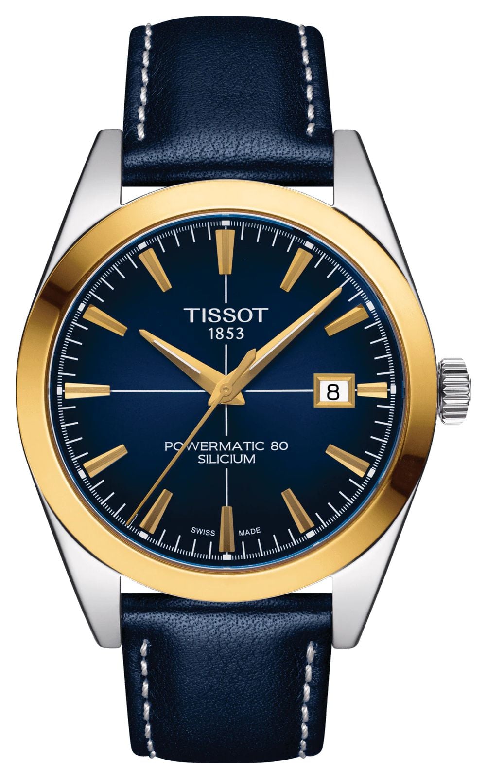 Tissot Gentleman powermatic 80 silicium lunette en or massif montre