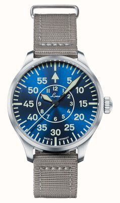 Laco Aachen 'Blaue Stunde' Automatic (39mm) Blue Sunray Dial / Grey Nylon Strap 862103.2