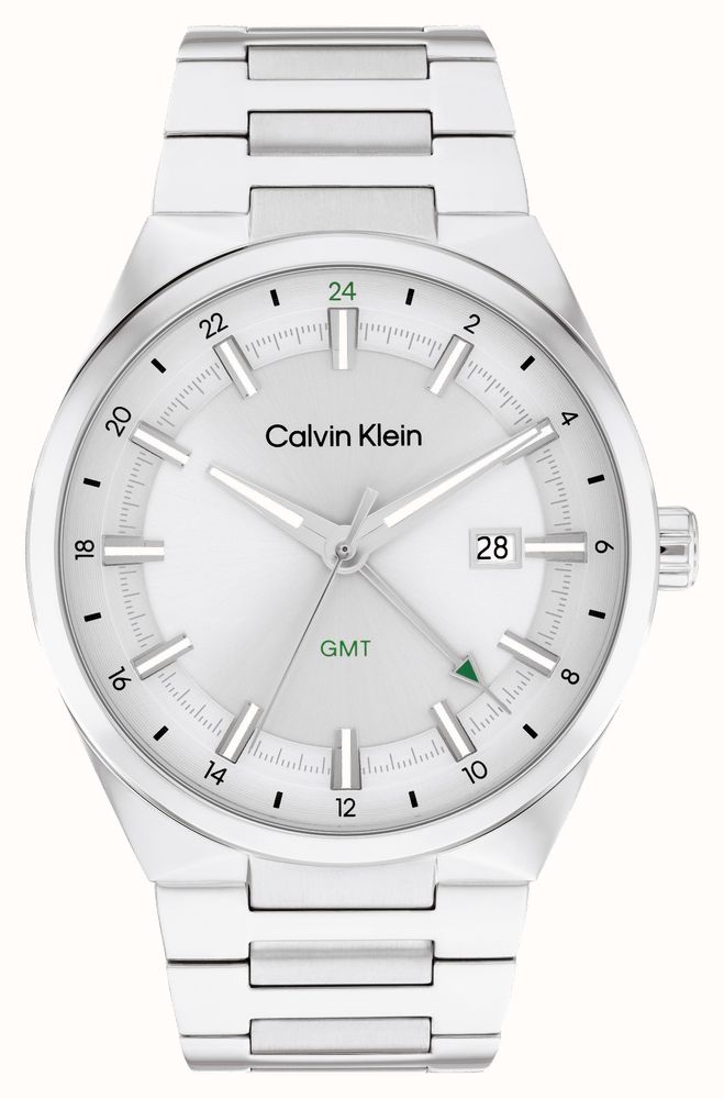 Calvin Klein Distinguish GMT (44mm) Silver Dial / Stainless Steel