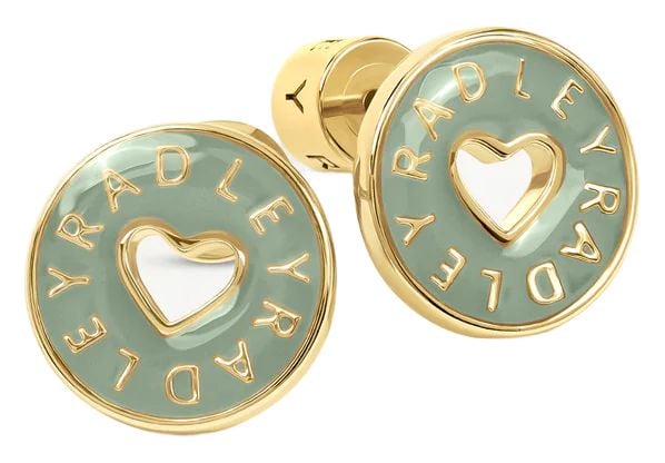 Radley Sion Close Sage Green Gold Plated Stud Jewellery