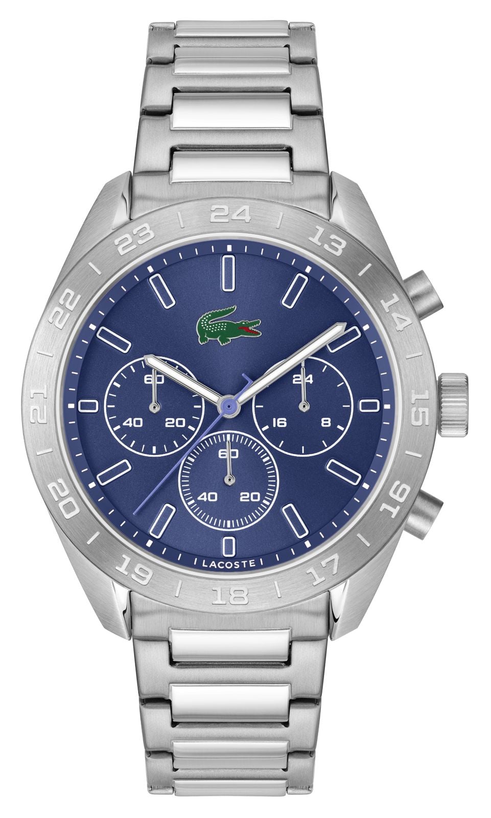 Lacoste Boston en acier inoxydable cadran bleu montre