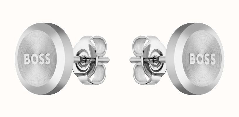 BOSS Jewellery Men's Yann Stud Earrings | Stainless Steel | Circle 1580477