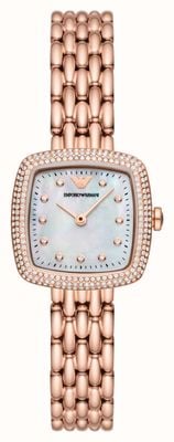 Emporio Armani Dames | parelmoer wijzerplaat | rosé gouden armband AR11496