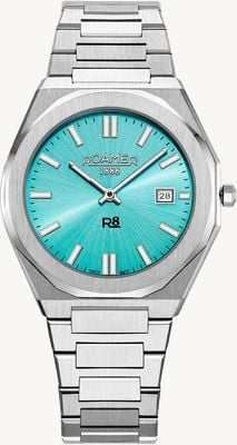 Roamer R8 Herrenquarz (41 mm) hellblaues Zifferblatt / Edelstahlarmband 972980 41 05 20