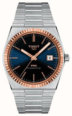 Tissot T-金 prx 40 205 | 40mm powermatic 80 |蓝色表盘|不锈钢 T9314074104100