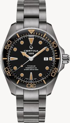 Certina DS Action Diver 43mm Powermatic 80 Titanium Black Dial C0326074405100