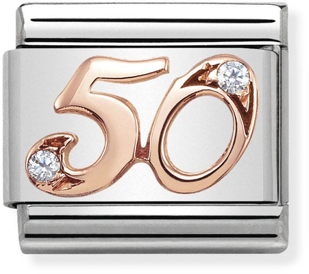Nomination Classic 50 9ct Rose Gold & Steel Charm 430315/50