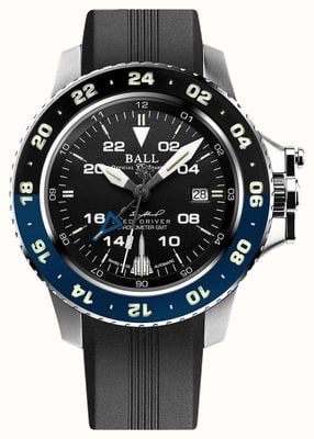 Ball Watch Company Ingenieur-Kohlenwasserstoff-Aerogmt-Schlittenfahrer (42 mm), schwarzes Kautschukarmband DG2018C-P17C-BK