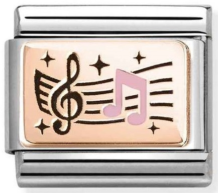 Nomination Classic Music Notes Rose Gold & Steel Charm 430204/06