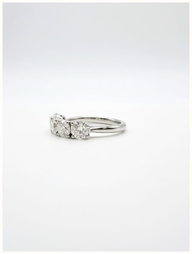 2ct Round Brilliant Natural Diamond Platinum Five Stone Ring RWP4415 - vista alternativa 2
