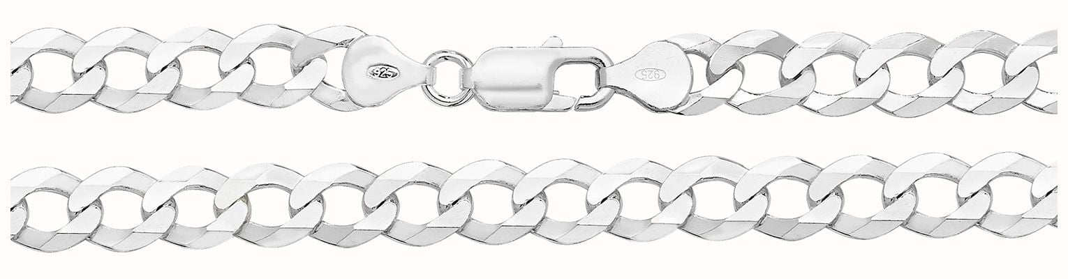 James Moore TH Sterling Silver Flat Open Curb Chain 20" G1157/20