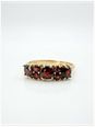 James Moore & Co Pre-Owned 7 Garnet Stone 18ct Yellow Gold Half Hoop Ring J74261