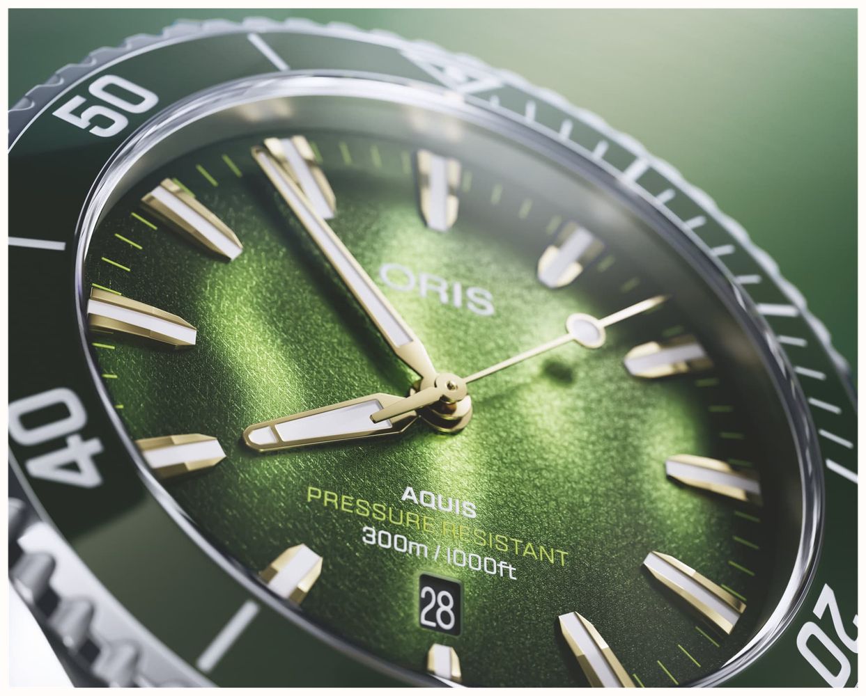 ORIS Aquis Date Kelp Forest Limited Edition (41.5mm) Ocean Green 3D Dial / Stainless Steel Bracelet 01 733 7787 4187-SET - vista alternativa 13