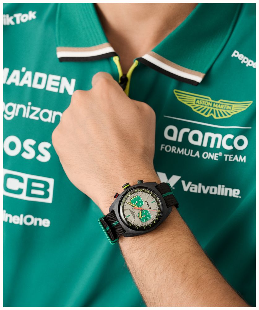Aston Martin Aramco Formula One™ Team DWF Quartz Chronograph (43mm) Silver Dial / Black NATO Strap MTFD1F502 - alternate view 5