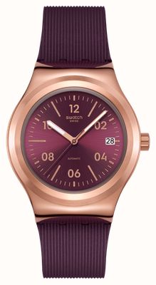 Swatch BURGUNDY STORY (42mm) Burgundy Dial / Burgundy Silicone Strap YIG401