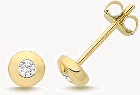 9CT YEL GOLD CZ ROUND STUDS ES2064