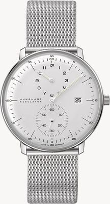 Junghans Max Bill Regulator (40mm) Silver Dial / Stainless Steel Mesh Bracelet 27/4492.46