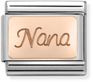 Nomination Classic Nana 9ct Rose Gold & Steel Charm 430108/01