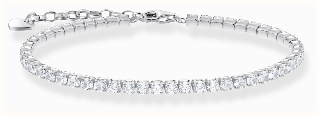 THOMAS SABO Bracciale Tennis Donna In Argento Sterling 925 Con Zirconi Rosa - Regolabile 16-19 Cm - Modello A2029-051-9-L19V