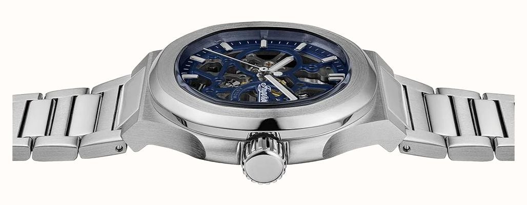 Ingersoll THE FRAME Automatic (47mm) Blue Skeleton Dial / Stainless Steel Bracelet I18301 - vista alternativa 2