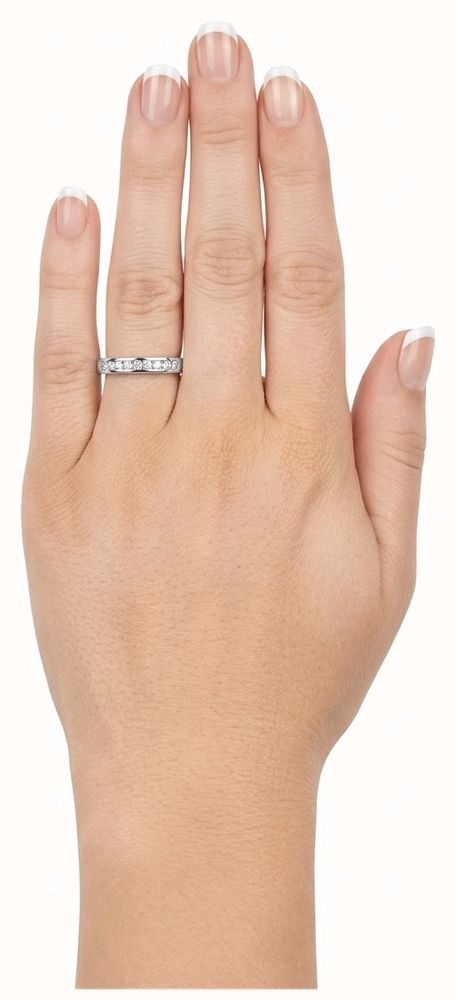 0.52ct Princess Natural Diamond 9ct White Gold Half Eternity Ring LFS1700-W - vue alternative 4