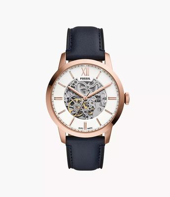 Fossil Townsman 44 mm Automatic Navy Leather ME3293
