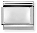 Nomination Classic ENGRAVED Steel And Silver Sterling Silver CUSTOM Smooth Plate Charm 330104/01 - vista alternativa 2