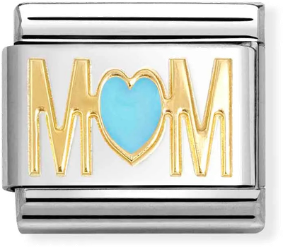 Nomination Classic Mum 18ct Gold & Steel Enamel Charm 030272/83