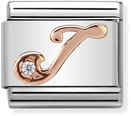 Nomination Classic Letter J 9ct Rose Gold & Steel Charm 430310/10