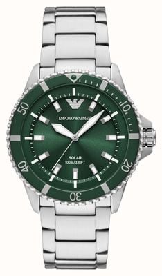 Emporio Armani World Explorer Solar (42mm) Green Dial / Stainless Steel Bracelet AR11698
