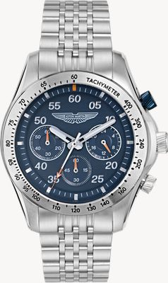 Aston Martin Thrill SGT W Quartz Chronograph (42mm) Blue Dial / Stainless Steel Bracelet MTRS1F503