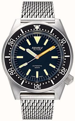 Squale 1521 Militaire Blasted (42mm) Black Dial / Stainless Steel Mesh 1521MILIBL.ME20