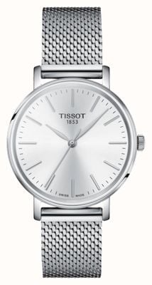 Tissot レディースエブリタイム |シルバーダイヤル |スチールメッシュブレスレット T1432101101100