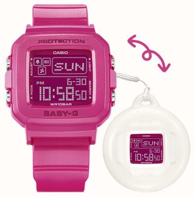 Casio Juego de soporte para estuche y reloj digital serie G-shock baby-g + plus - rosa y blanco BGD-10K-4ER