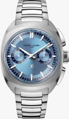 Favre Leuba Chief Chronograph Automatic (41mm) Ice Blue Sunray Dial / Stainless Steel Bracelet 00.20101.113.04.200