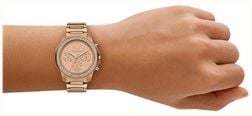 Michael Kors Prescott Ladies Rose Gold Tone chronograph with crystals MK7682 - alternate view 4
