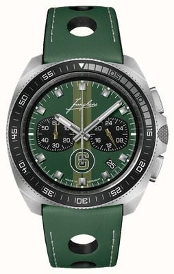Junghans 1972 cronoscópio edição esportiva 2024 (43,3 mm) mostrador verde / pulseira de couro verde 41/4467.00