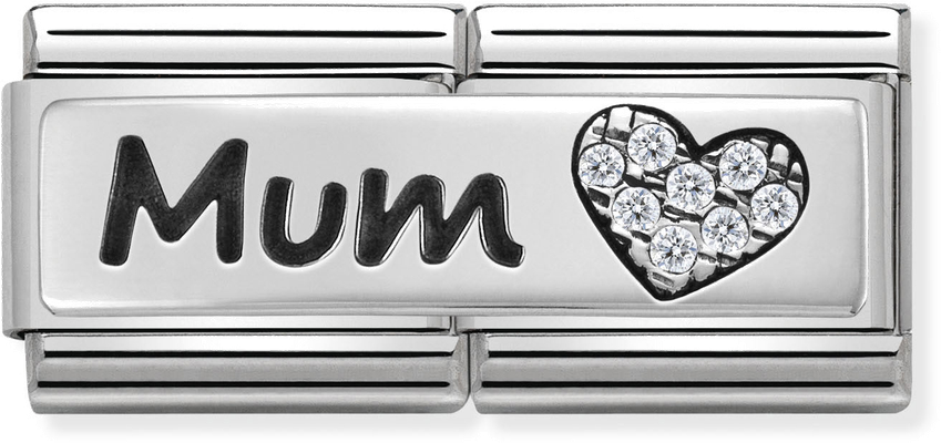 Nomination Classic Double Mum Heart Sterling Silver & Steel Charm 330731/07