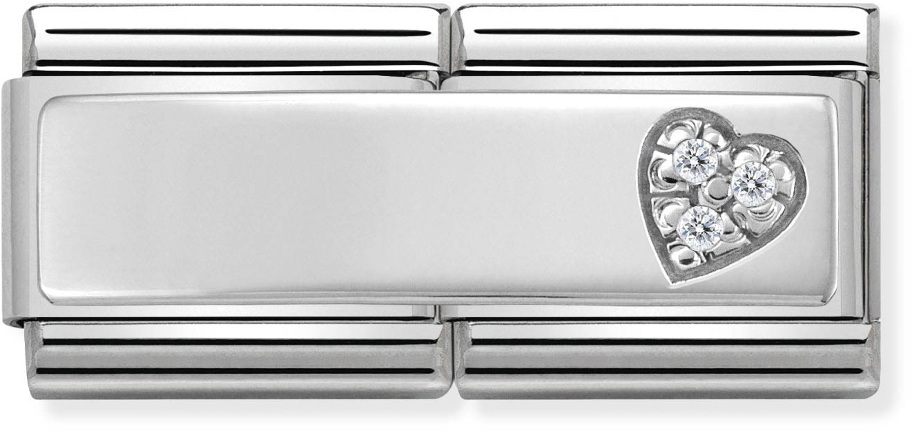 Nomination Classic Heart Sterling Silver & Steel Charm 330731/09 - 备用视图 2