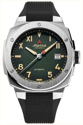 Alpina Alpiner Extreme Automatic California (39 mm), grünes sandgestrahltes Zifferblatt / schwarzes Kautschukarmband AL-525GRG3AE6