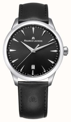 Maurice Lacroix 1975 Quartz (39mm) Black Sun-Brushed Dial / Black Leather Strap 751007-SS001-330-2