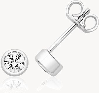 Sterling Silver CZ Round Stud Earrings SEG0104