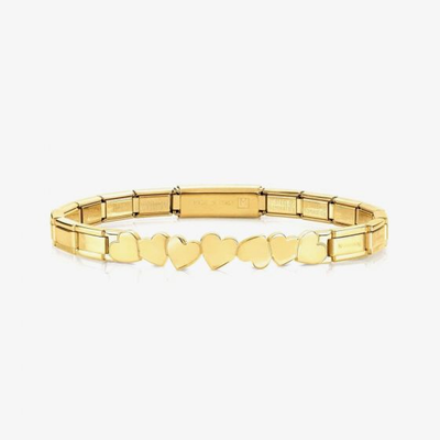 Nomination TRENDSETTER Bracelets In Gold PVD Stainless Steel With Hearts 021111/001